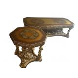 Gold Gilded Coffee & End Table