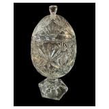 Egg Shape Crystal Pedestal Dish
