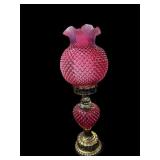 Fenton Cranberry Hobnail Lamp