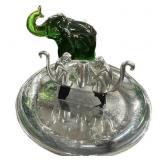 Silver Puja Thalia Ceremonial Plate & Elephant