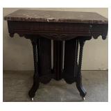 Vintage Eastlake Victorian Marble Top Parlor Table