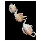 (3) Beautiful Teapots-James Sadler & Crowne Oakes