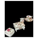 China Trinket Boxes, Cup & Saucer