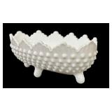 Fenton Milk-glass Footed Hobnail Bowl