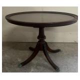 Claw Foot End Table With Glass Top Serving Tray