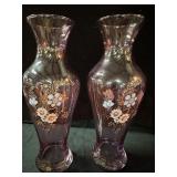 Pair Viking Hand Blown Vases