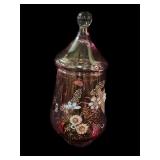 Vintage Hand Painted Viking Pink Jar w