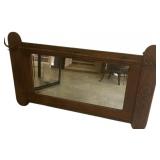 Antique Oak Halltree Mirror w