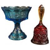 Blue Compote & Amberina Bell