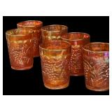 (6) Marigold Carnival Glasses