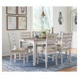 Skempton 7-Piece Farmhouse White Table & 6 Chairs
