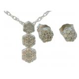1/2ct Natural Diamond Necklace & Earring Set