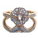 Cushion Cut Natural Morganite & Zircon Ring