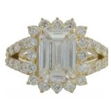 14kt Gold 4.45 ct Emerald Cut VS Lab Diamond Ring
