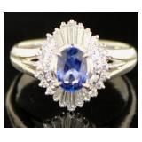 Platinum 1.39 ct Natural Sapphire & Diamond Ring
