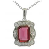 Antique Style 1.50 ct Ruby & Diamond Necklace