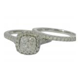 Platinum 1.25 ct 2 pc Diamond Bridal Set