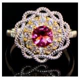 Round 1.50 ct Ruby & Diamond Ring