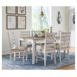 Skempton 7-Piece Farmhouse White Table & 6 Chairs