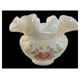 Fenton Artist Signed Ruffled Edge Bowl