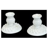 Fenton Hobnail Candle Holders