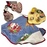 Vintage Christmas Bell & Skirt & Fisher Price Toy