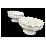 Fenton Milk Glass Candle Holder Vase