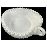 Fenton Milk Glass Heart Hobnail Candy Dish