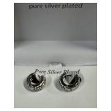 Genuine Crystal Silver Plated Earrings Priced $42