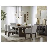 Ashley Burkhaus Table & 6 Upholstered Side Chairs