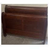 Queen Cherry Sleigh Bed With Rails
