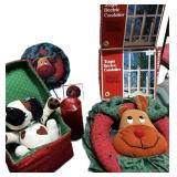 Christmas Wreath, Dog & Electric Candles