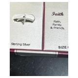 Sterling Silver Size 8 Faith Ring Priced $58.