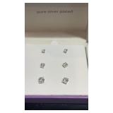 3 Pair Silver Plated Earrings (Priced $42)