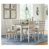 Skempton 7-Piece Farmhouse White Table & 6 Chairs
