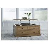 Sharlance Light Brown Lift  Storage Coffee Table