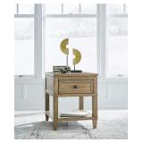 Sharlance Light Brown Sotrage End Table