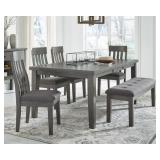 Hallanden Dining Room Table & 4 Chairs + Bench