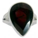 Genuine 6.40 ct Garnet Pear Cut Ring