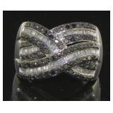 Natural 1.10 ct Black & White Diamond Ring