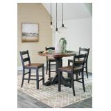 Valebeck Round Counter Height Table & 4 Barstools