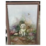Framed Canvas Dog Picture