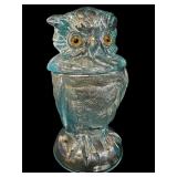 Pale Blue Owl Candy Jar