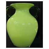 8 3/4 ï¿½ Lime Green Case Glass Vase