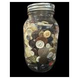 Quart Jar Vintage Buttons
