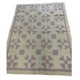 Hand Stitched  Quilt Lavender & White