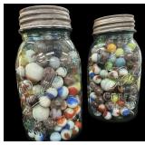 Blue Mason Jar wï¿½ Marbles