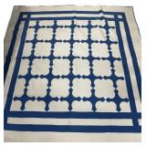Hand Stitched Blue & White Quilt