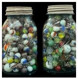 Blue Quart Jar Marbles