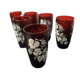 (6) Anchor Hocking Ruby Glasses